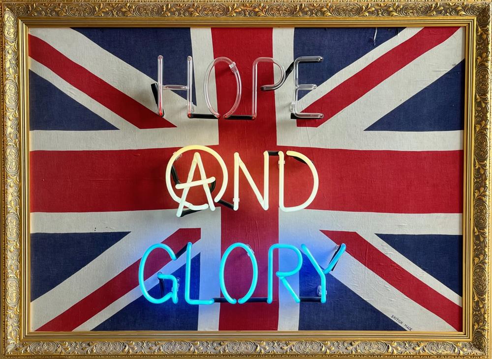 Hope And Glory &#8211; WW2 Flag - illuminati Neon - Watergate Contemporary