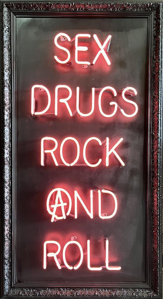 Sex Drugs Rock 'n' Roll - illuminati Neon - Watergate Contemporary