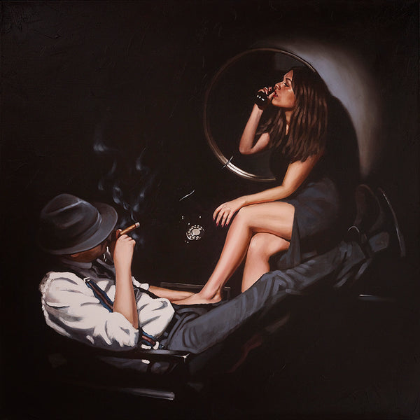 Hanging on the Telephone (Hand-embellished Canvas)